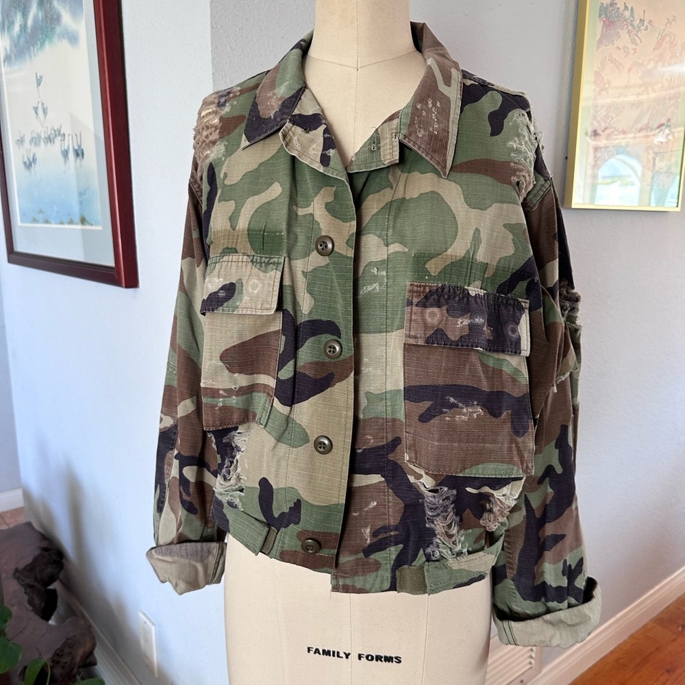 Camo jacket with Rolling Stones Patch